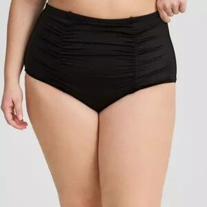 High Rise Ruched Bikini Bottom